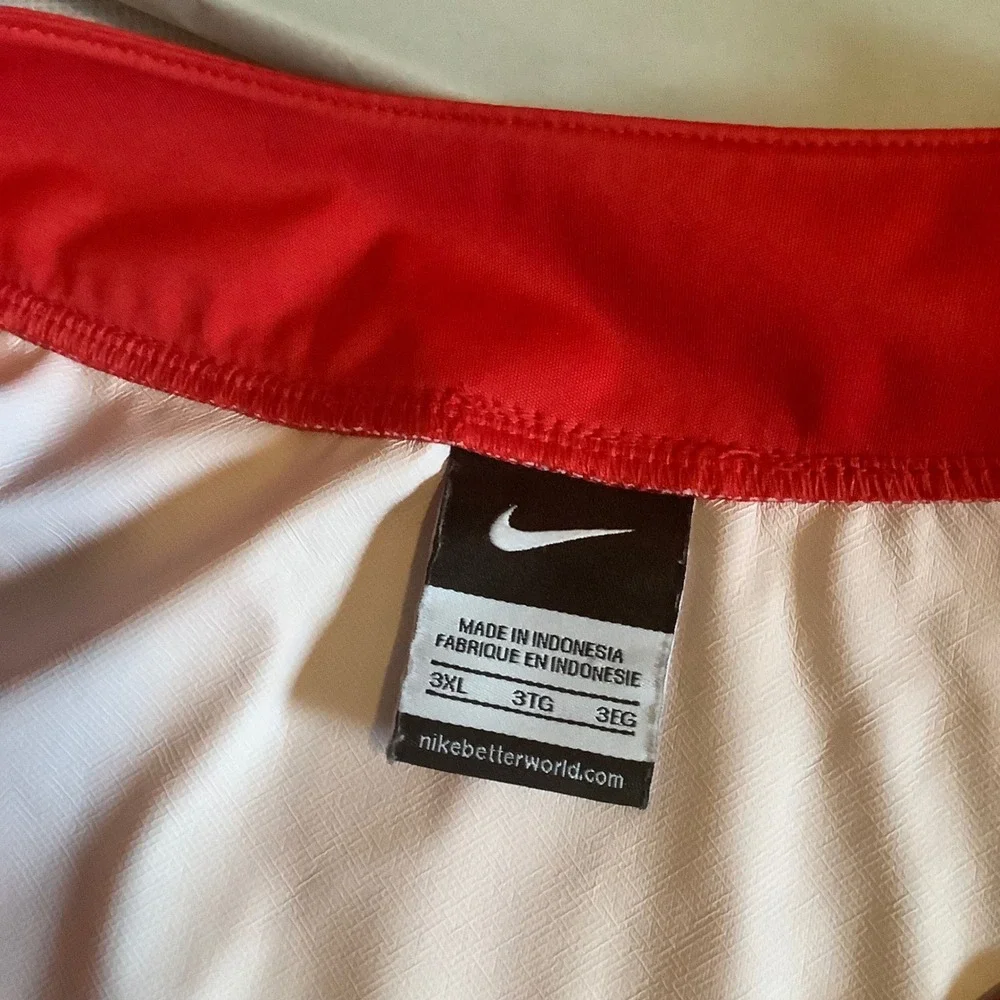 Nike Men Red Long Sleeve V-Neck Training Fall Pullover Jacket 3XL Zipper Pockets